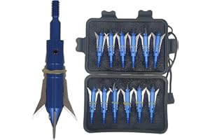 Flying Swifts Hunting Broadheads 12PK Cutting Blade Archery Broadhead 100 Grain Screw-in Arrow Heads Arrow Tips Compatible with Traditional Bows and Compound Bow