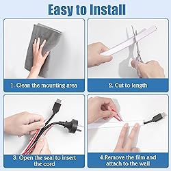 Wall Cord Hider 78in, Soft PVC Cord Covers for