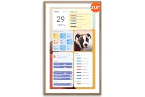 ApoloSign 21.5" Digital Calendar: Dual Mode Calendar with Google Play & Multi-calendar Sync, Electronic Planner & Chore Chart, Smart Touchscreen, Interactive Display for Family Schedules (Teak Wood, 21.5-inch)