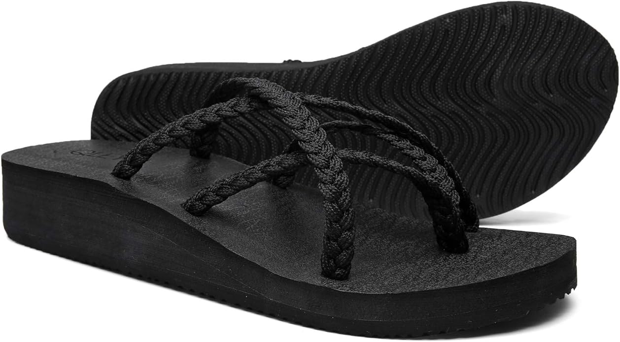 Amazon.com | flip flops for women with arch support, sandals for women dressy, wide width 