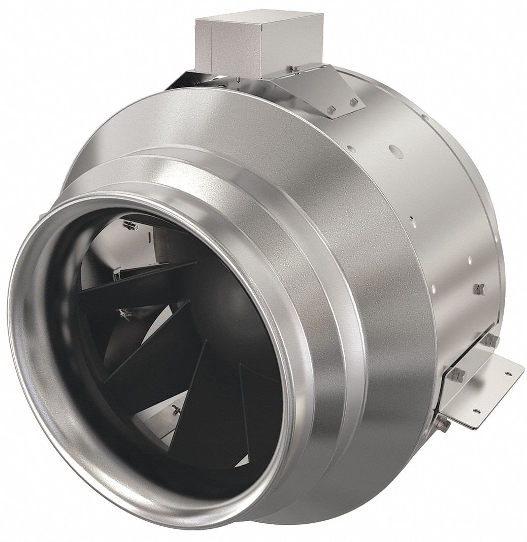 FANTECH Galvanized Steel Inline Centrifugal Duct Fan, Fits Duct Dia. 12