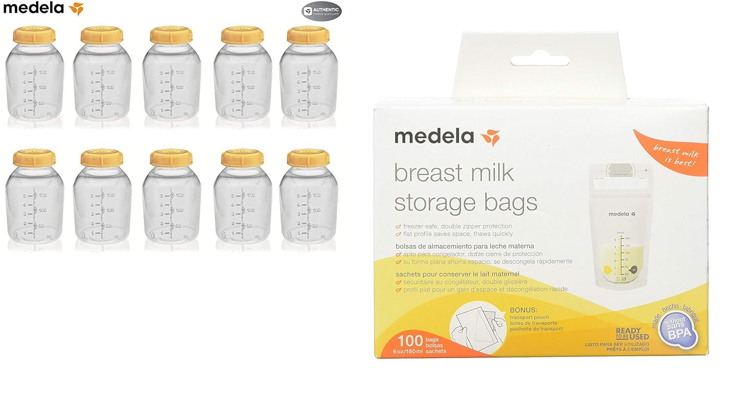 Medela 150 Ml Storage Bottle Case of 10 Bundled with