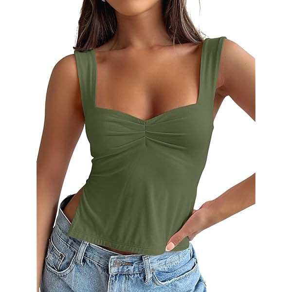 トップス tulle tiered tunic camisole Mittory Womens V Neck Pearl Trim Tank Tops Double-Layer