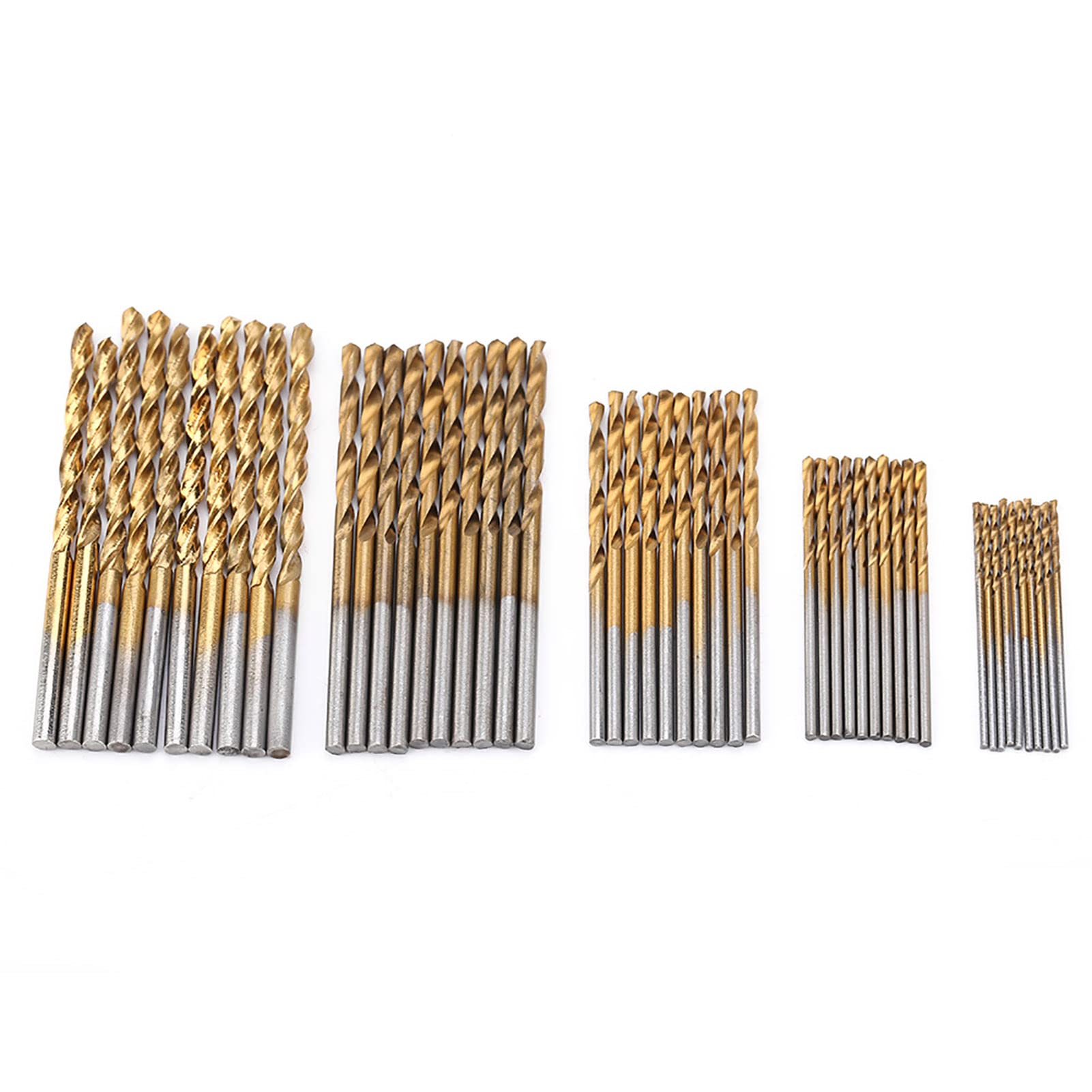 50Pcs HSS Twist Drill Bit Set Titanium Coated High Speed Steel Drill Bits for Metal, Wood, Masonry & Plastic, Straight Shank, 1.5–10mm, Compatible with Hand & Power Drills