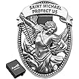 Anwlki St Michael Medal for Car Saint Michael Visor Clip Accessories Bless Driving Safety Religious Gift for Parent, Family, Friend, Driver (1)
