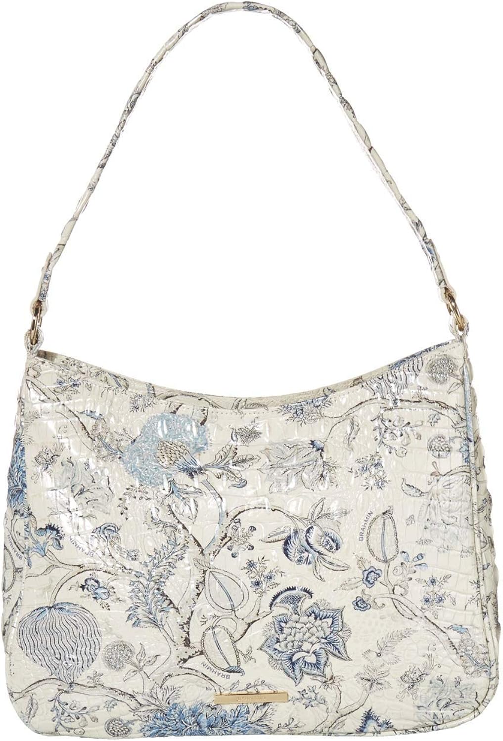 brahmin blue and white purse