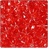 BeadTin Ruby Transparent 18mm Sunburst Craft Beads (135pcs)