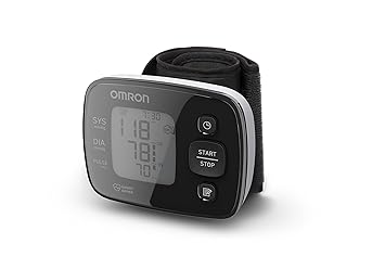 OMRON HEM-6140-E - Tensiometro de muneca, medicion rapida, color negro