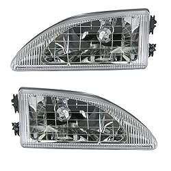 TRQ 2 Piece Headlight Assembly Set Halogen Driver
