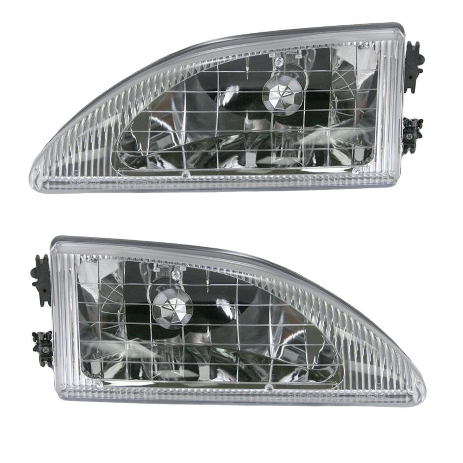 TRQ 2 Piece Headlight Assembly Set Halogen Driver