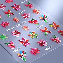 Flower Nail Art Stickers 5D Embossed Flowers Nail