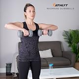 Athlyt Neoprene Dip Dumbbell Set 2 x 7kg Grey - Heavy-Duty Iron Core view 4