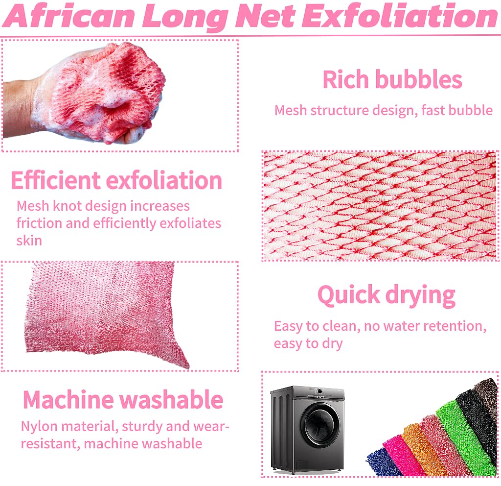SPMKTBOZAI African Net Sponge Authentic, Exfoliating Real...