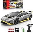 LUXOS RC Lamborghini Remote Control Car for Boys 4-7, 1:18 Scale Official Licensed Lamborghini Toy Car, 2.4Ghz RC Drift Car Toys for Adults Boys 8-12 Kids Birthday Gift Ideas, Drift Race Cars (Grey)