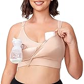 Momcozy Hands-Free Pumping & Nursing Bra, All-in-One Breastfeeding Pump Bra, Fixed Padding for Shape & Support