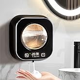 Automatic Soap Dispenser, 320ML Touchless Smart Hand Soap Dispenser, 5 Adjustable Soap Levels, Rechargeable Wall Mounted Electric Foam Soap Dispenser for Bathroom Kitchen Office (Black)