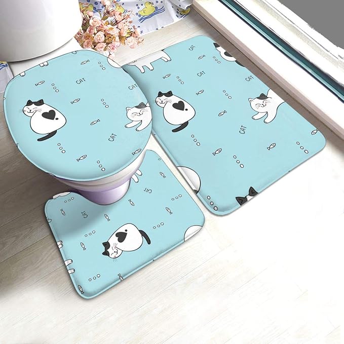 Tapete antideslizante de espuma viscoelástica con diseño de gato y