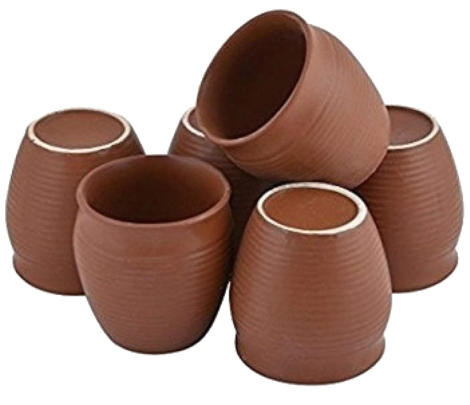 Creativegifts セラミック 6個 Kulhar Kulhad カップ 伝統的なインドのチャイティーカップ (2.7x2.2インチ) 2.7 x 2.2 inch ブラウン SK-1 B07M99T5CS K-23 