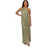 Adrianna Papell Womens Stardust Pleated Draped Gown