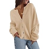 Saodimallsu Womens Cardigan Sweaters Button Down Long Sleeve Knit Outerwear 2025 Trendy Fashion Open Front Outfits