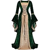 frawirshau Renaissance Costume Women Medieval Dress Velvet Queen Dresses