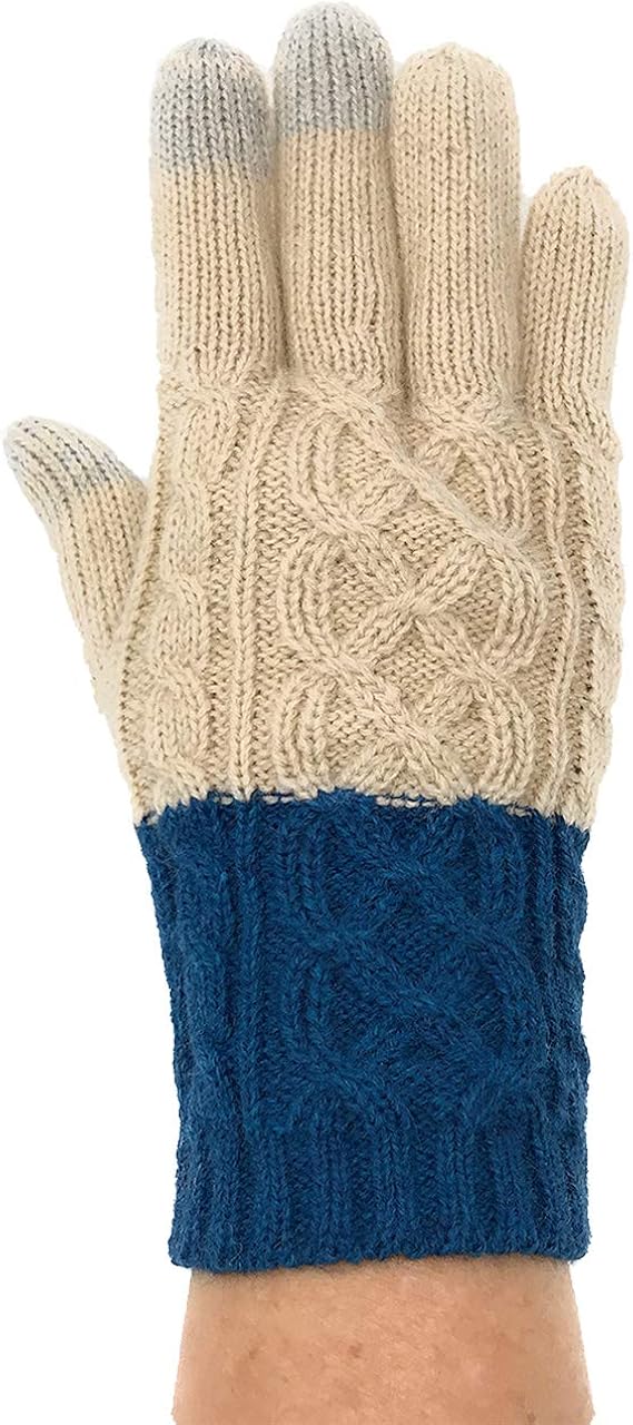 Inca Fashions Women S Touch Screen Alpaca Wool Texting Winter Gloves Cable Knit Color Block At Amazon Women S Clothing Store