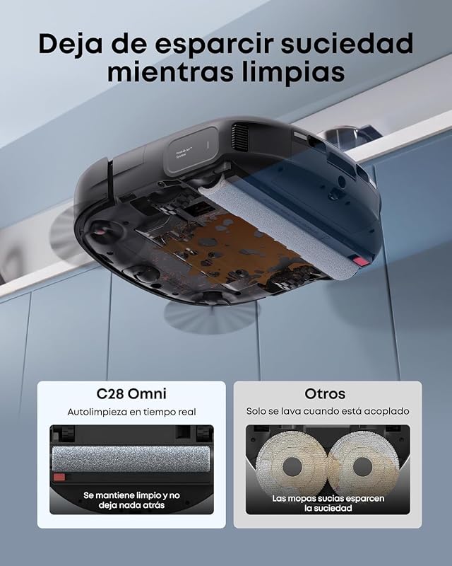 C28 Omni Robot Aspirador y fregasuelos, HydroJet 15.000 Pa