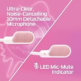 HyperX Cloud III Wired Gaming Headset Pink 53mm Drivers USB-C USB-A 3.5mm view 6