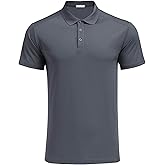 PINSPARK Golf Polo Shirts for Men Quick Dry Short Sleeve Collared Shirt Slim Fit Casual Solid Stylish Polos Shirt