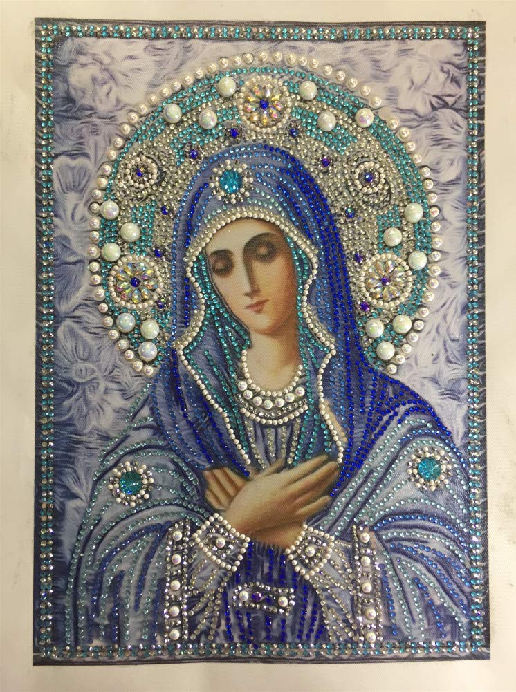 ABEUTY Diamond Painting DIY 5D Special Shape Rhinestones, Virgin Mary Catholic, Partial Drill Crystal Diamond Art Kits