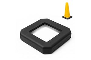 Berry Heavy-Duty Square Parking Cone Base 3.3kg (7.3 lb) – 13” x 13” Rubber Weighted Base for Parking Cones, Stable Wind-Resi
