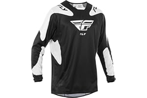 Fly Racing Men's Kinetic Sym Jersey (Black/White, Medium)