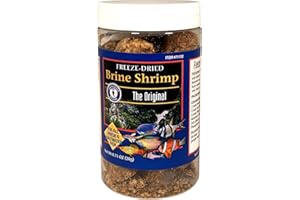 San Francisco Bay Brand Fish Food Freeze Dried Brine Shrimp - All Natural, Sustainably Harvested, High Protein Dried Brine Shrimp for Freshwater and Saltwater Fish - 0.71 oz (20g)