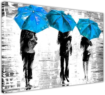 Quadro Stampa Su Tela Papaveri Blu Bianco E Nero Natura Fiori Astratti Quadro Moderno Pronto Per Essere Appeso Poster Arredo