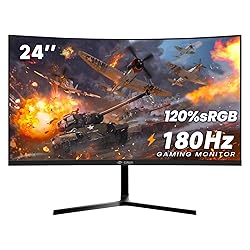 CRUA 24” Curved Gaming Monitor, 180Hz/144Hz FHD