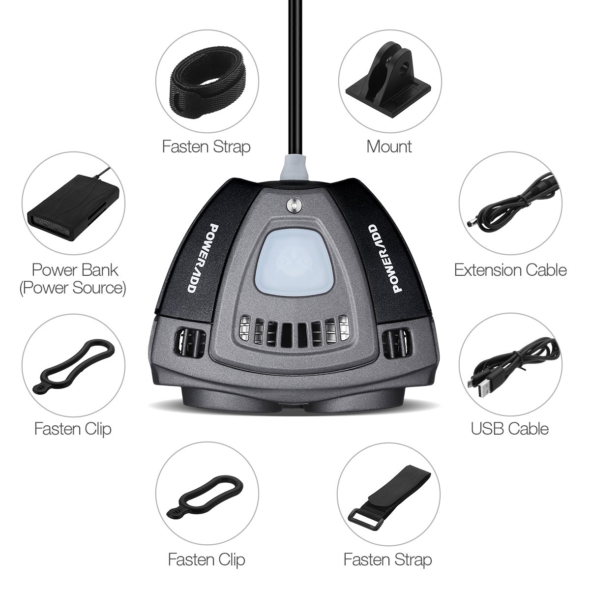 POWERADD Super Bright Headlight Front Bike Light, 12000mAh rechargeable Waterproof 1600K LED Bike Light, 3 Light modes for Bike,Road Bike,Mountain Bike,Light Bike Night Rider