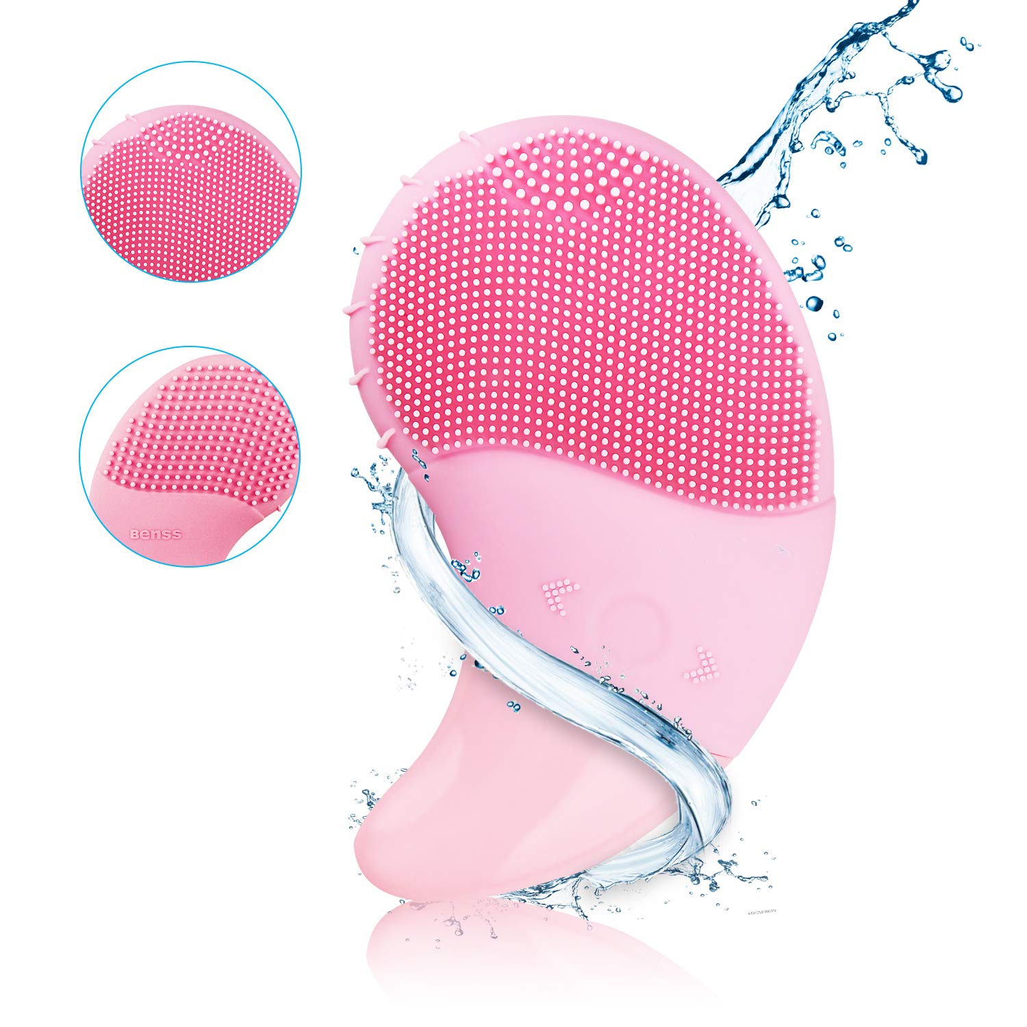 Sonic Facial Cleansing Brush, Electric Silicone Face Brush and Massager, Waterproof Silicone Face Scrubber for Deep Cleansing, Exfoliating, Blackhead Removing, Rechargeable,Portable: Beauty