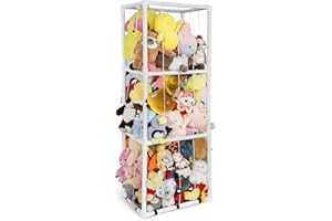 FUILEE Extra Large Stuffed Animal Storage for Corner Organizer,Premium PVC Material with Elastic Cord Hold Up to 150 Plush Toys,Stuffed Zoo Animal Holder and Collection for Playroom-Birthday Gift for Nursery