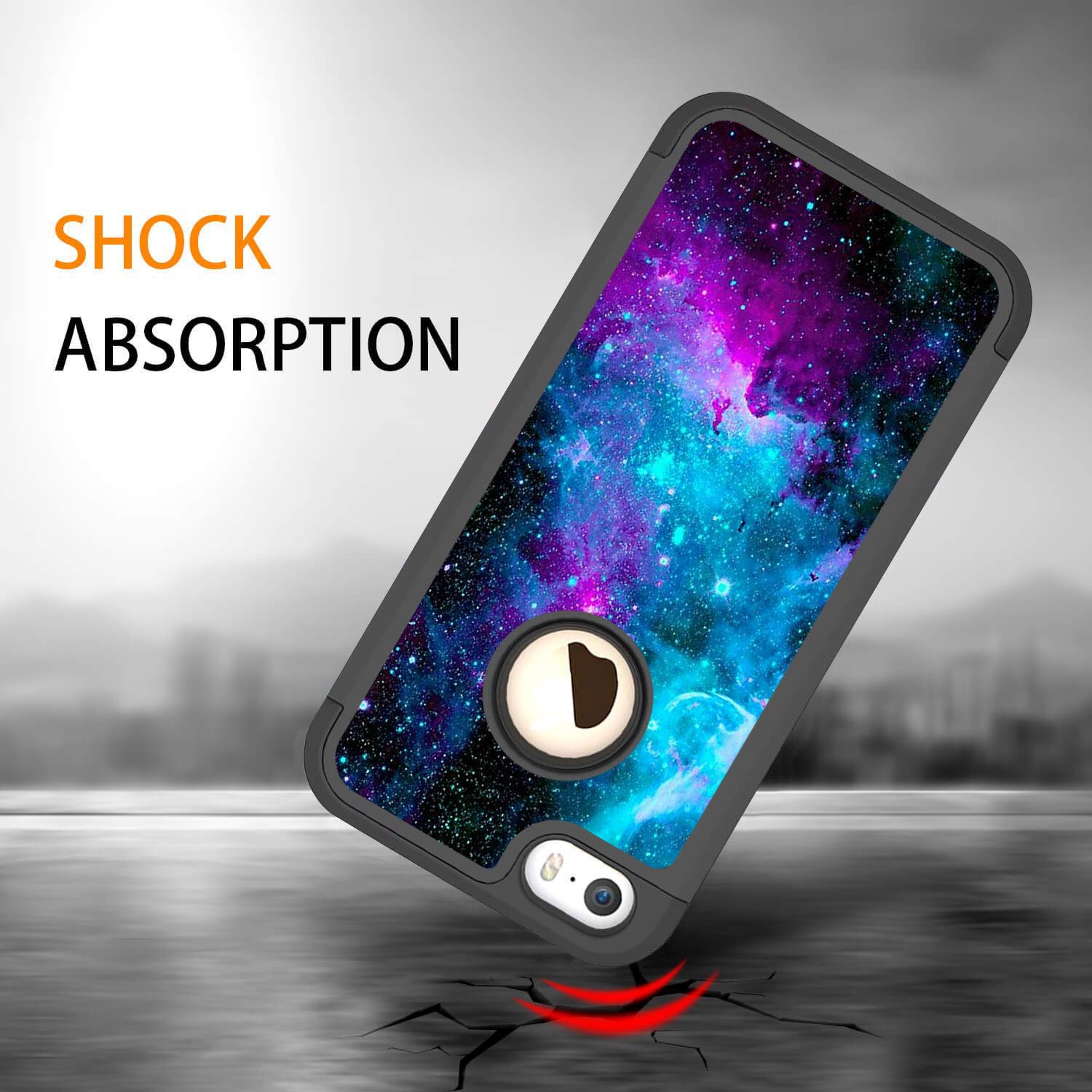 Iphone 5s Case Iphone 5 Case Iphone Se Case Rossy Galaxy Nebula Space Design Shock Absorption Hard Pc And Soft Silicone Dual Layer Hybrid Armor Defender Protective Case Cover For Apple Iphone Se 5s 5 Cases Transport