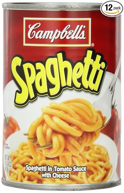 Amazon Com Campbell S Spaghetti In Tomato Sauce With Cheese 14 75 Ounce Pack Of 12 Spaghetti Pasta Grocery Gourmet Food