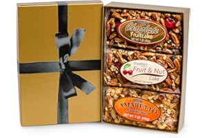 Beatrice Bakery Co. Gourmet Trio, Grandma's Old Fashioned Fruit and Nut Freshly Made, Brandy, Bourbon and Rum Fruitcake, Est. 1917 (3 Count, 16 oz Each)