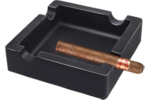 Cigar Ashtray for Outside Patio, Unbreakable Large Ring Gauge Silicone Ashtrays for Indoor/Home Decor with 4 Rest Cigar Holde