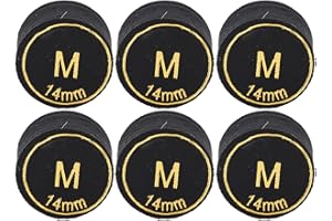 Julihai 6pcs Pool Cue Tips, Professional Multi Layers PU Leather Billiard Cue Tips Replacement with High Density and Hardness