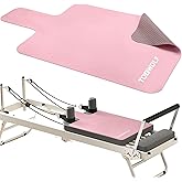 TOBWOLF Pilates Reformer Mat, 39" x 24" &amp; 1.5mm Thick Non-Slip Suede Cover | Ultra-Soft Suede Surface &amp; Non-Slip Base for Stability, Sweat-Wicking &amp; Quick-Drying, Lightweight for Studio &amp; Home Pilates