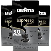 Lavazza Espresso Maestro Ristretto Aluminum Capsules Compatible with Nespresso* Original Machines, Dark Espresso Roast, Arabica and Robusta Blend (30 Capsules)