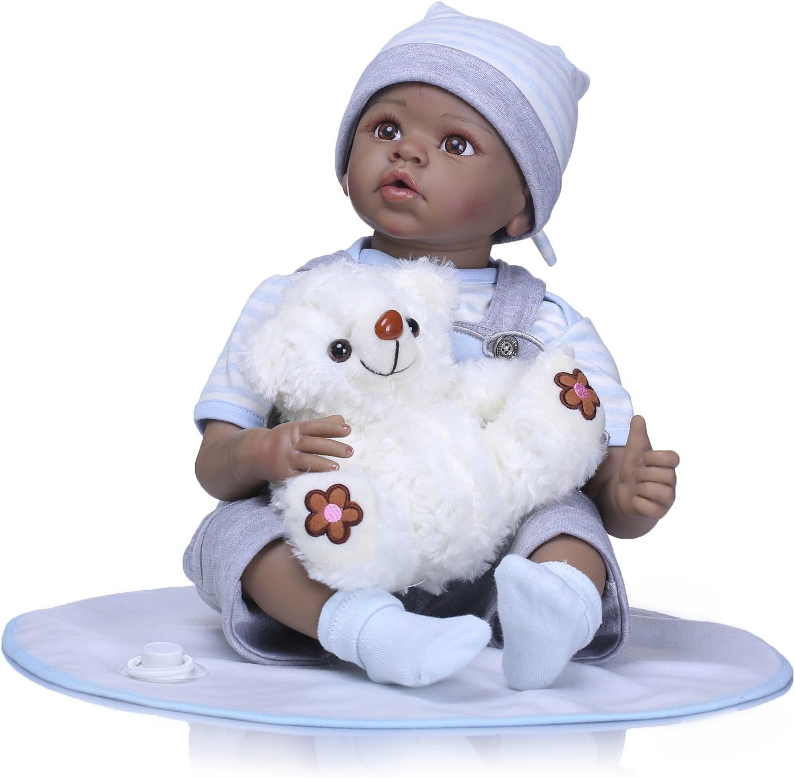 Angelbaby Doll Black Baby Biracial Reborn Baby Doll African American Crafted in Soft Vinyl Toys