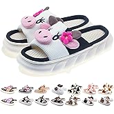 SLAWOCE Cow Slippers For Women and Men Fluffy Cute Cozy House Slippers Indoor and Outdoor