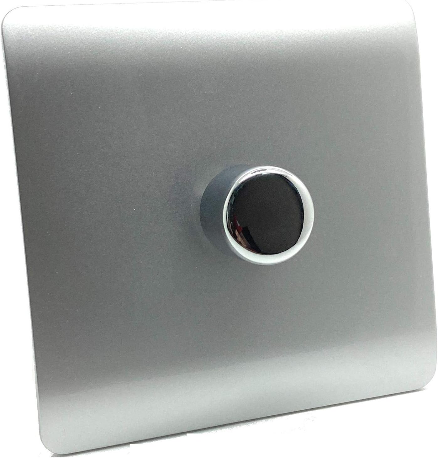 Trendi Artistic Modern Glossy Tactile 1 Gang 2 Way 120w LED Dimmer Switch Silver