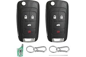 4 Button Keyless Entry Remote Control Flip Key Fob Replacement for Chevy Cruze Equinox Impala Camaro Malibu Sonic and GMC Ter