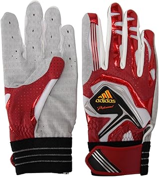 Amazon Adidas アディダス Adidas Professional バッティンググローブ 両手用 ユニバーシティレッド ホワイト L Do248 Z Adidas アディダス 手袋 グローブ